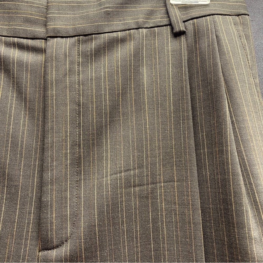 Women’s Pinstripe Wide-Leg Trousers - Gray - Picture 7 of 7